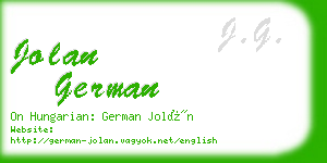 jolan german business card